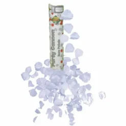 Canon à confettis Pétales de Rose Blanches - 20 cm - Tir à 2 m