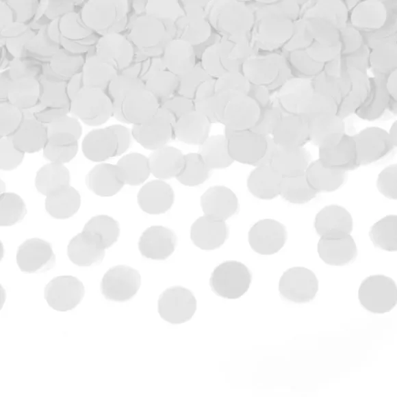 Canon à confettis ronds en papier - 60 cm - Blanc