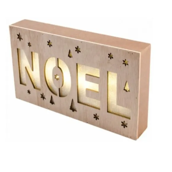 Centre de Table en Bois "Noël" Lumineux