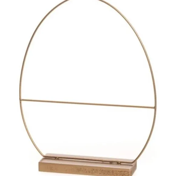 Centre de table en forme d'œuf - Métal doré - 28 cm
