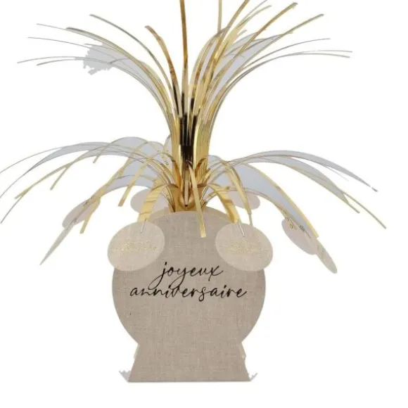 Centre de table "Joyeux Anniversaire" - 30 cm - Collection Gold'n Age