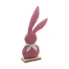 Centre de table - Lapin aux grandes oreilles en velours - 14 x 8 x 27 cm - Couleur au choix