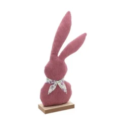 Centre de table - Lapin aux grandes oreilles en velours - 14 x 8 x 27 cm - Couleur au choix