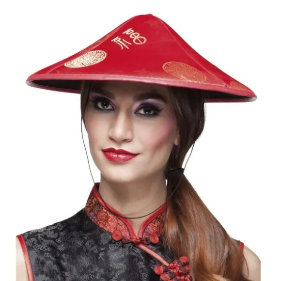 Chapeau Asiatique Rouge