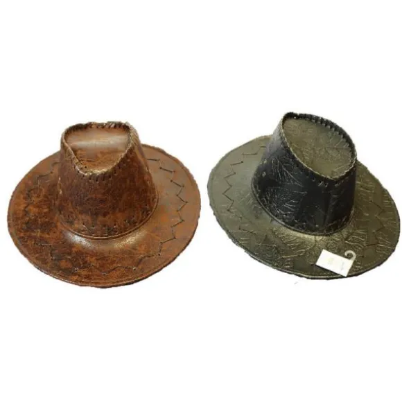 Chapeau de Cowboy Aspect Cuir pour adulte - Couleur au Choix