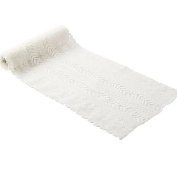 Chemin de table en dentelle - 19 cm x 3 m - Couleur Blanc