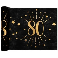 Chemin de table en polyester - 30 cm x 5 m - Collection Joyeux Anniversaire Étincelant Or - Âge au choix