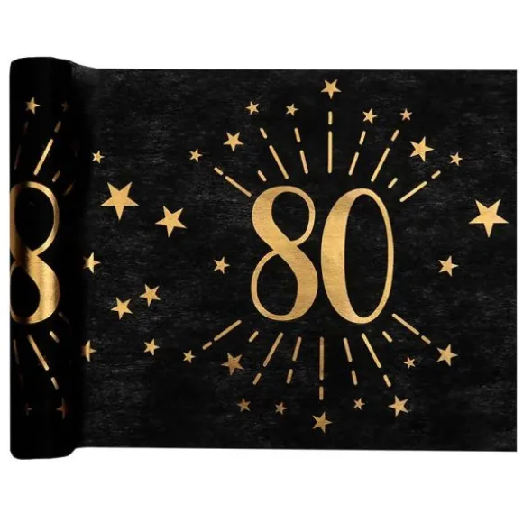 Chemin de table en polyester - 30 cm x 5 m - Collection Joyeux Anniversaire Étincelant Or - Âge au choix