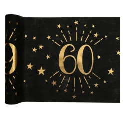 Chemin de table en polyester - 30 cm x 5 m - Collection Joyeux Anniversaire Étincelant Or - Âge au choix