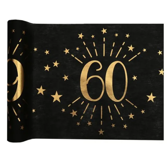 Chemin de table en polyester - 30 cm x 5 m - Collection Joyeux Anniversaire Étincelant Or - Âge au choix