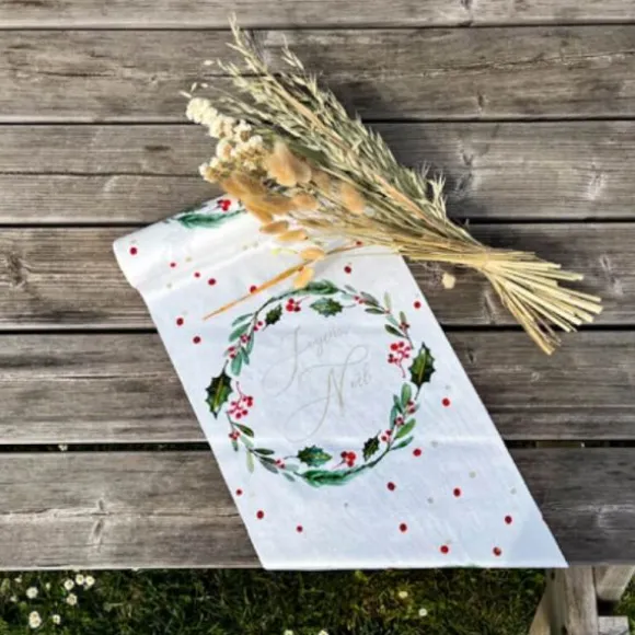 Chemin de table en velours - Noël Tradi Chic