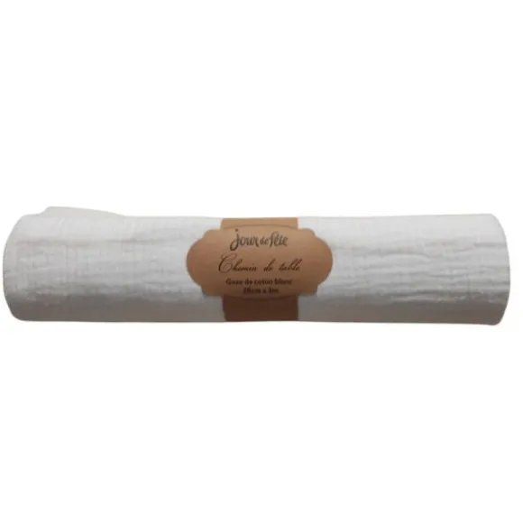 Chemin de table Fourrure - 28 cm x 3 m - Couleur Blanc