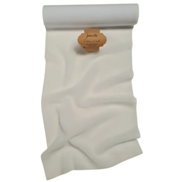 Chemin de table Fourrure - 28 cm x 3 m - Couleur Blanc