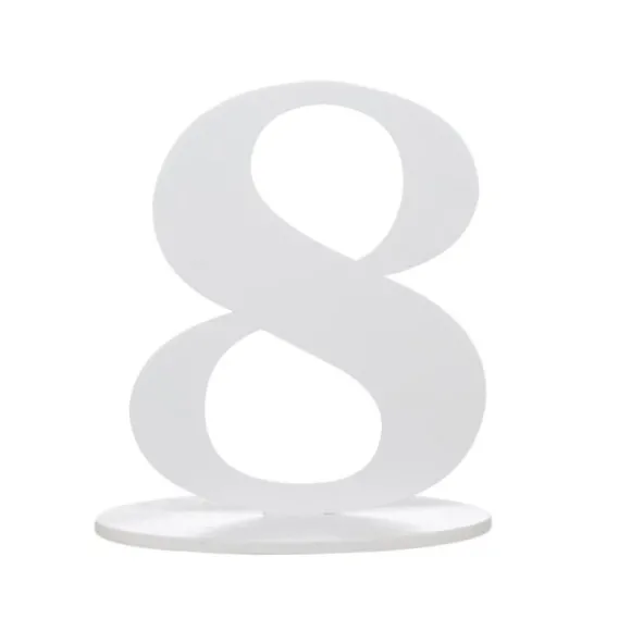 Chiffre 8 en Bois Blanc sur Socle