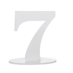 Chiffre 7 en Bois Blanc sur Socle