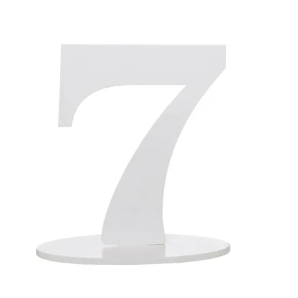Chiffre 7 en Bois Blanc sur Socle