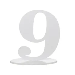 Chiffre 9 en Bois Blanc sur Socle