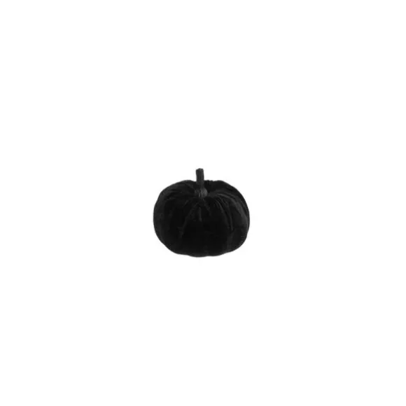 Citrouille noire en velours - Diamètre 4 cm