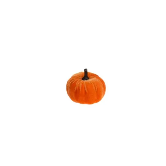 Citrouille orange en velours - Diamètre 4 cm