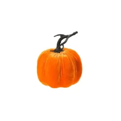 Citrouille orange en velours - Diamètre 17 cm