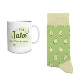 Coffret Cadeau Mug et Chaussettes - Avec Tata on s'fend la poire