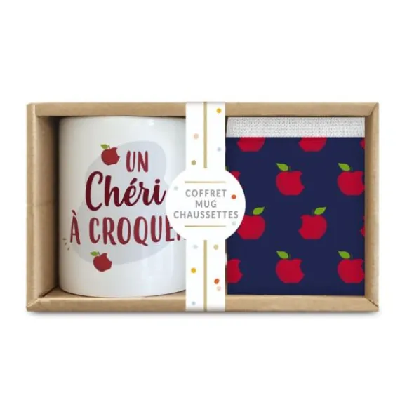 Coffret Cadeau Mug et Chaussettes - Un Chéri à croquer