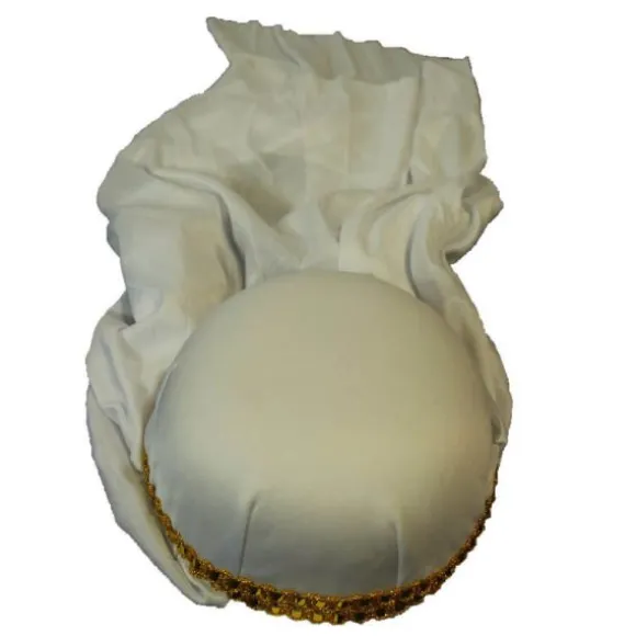 Coiffe de Cheik pour Adulte - Blanc & Or