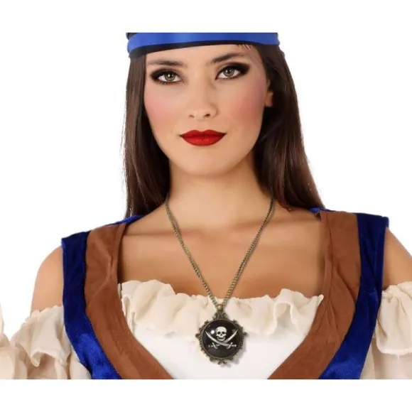 Collier avec médaillon de pirate