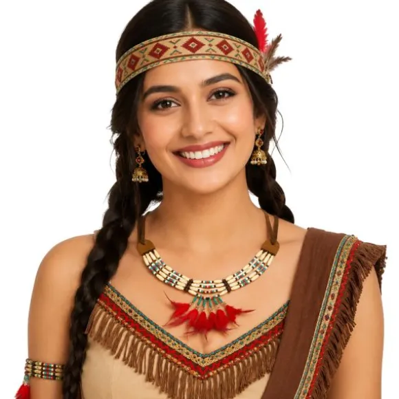Collier d'Indienne avec plumes