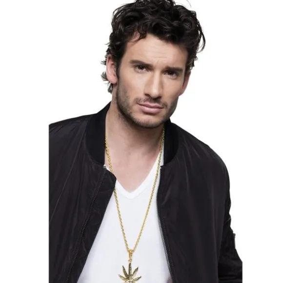 Collier Feuille de Cannabis Doré