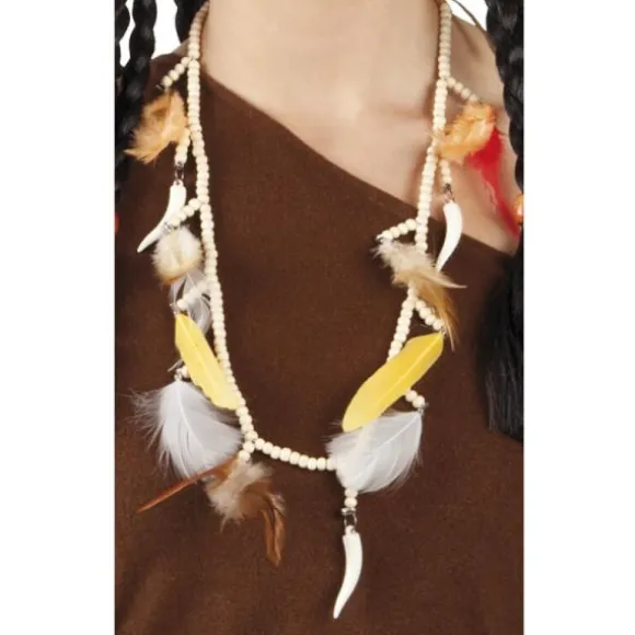 Collier Indien de perles et plumes