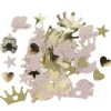 100 Confettis de table - Princesse Rose & Or