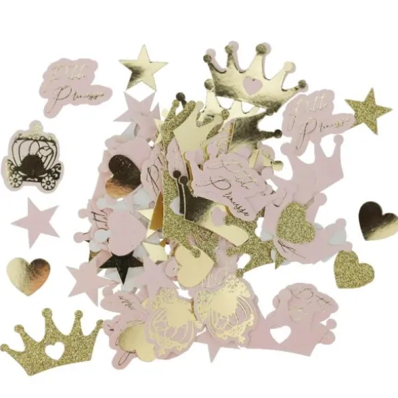100 Confettis de table - Princesse Rose & Or