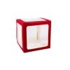 Cube à ballons - Transparent avec contours velours rouge