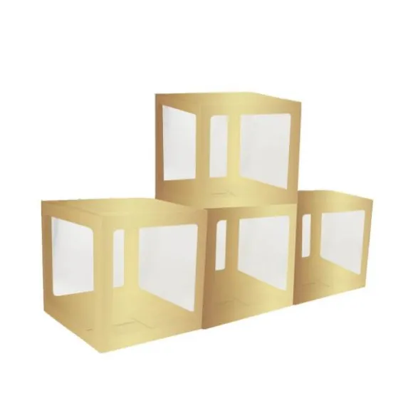 4 Cubes en carton avec film plastique rigide - 30 cm Couleur au Choix