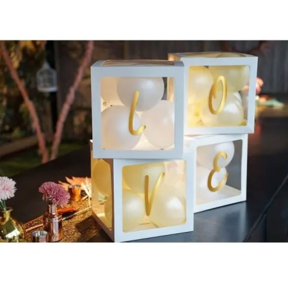 4 Cubes en carton avec film plastique rigide - 30 cm Couleur au Choix