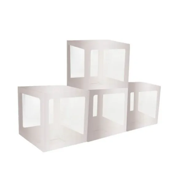4 Cubes en carton avec film plastique rigide - 30 cm Couleur au Choix