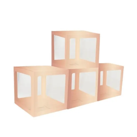 4 Cubes en carton avec film plastique rigide - 30 cm Couleur au Choix