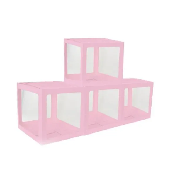 4 Cubes en carton avec film plastique rigide - 30 cm Couleur au Choix