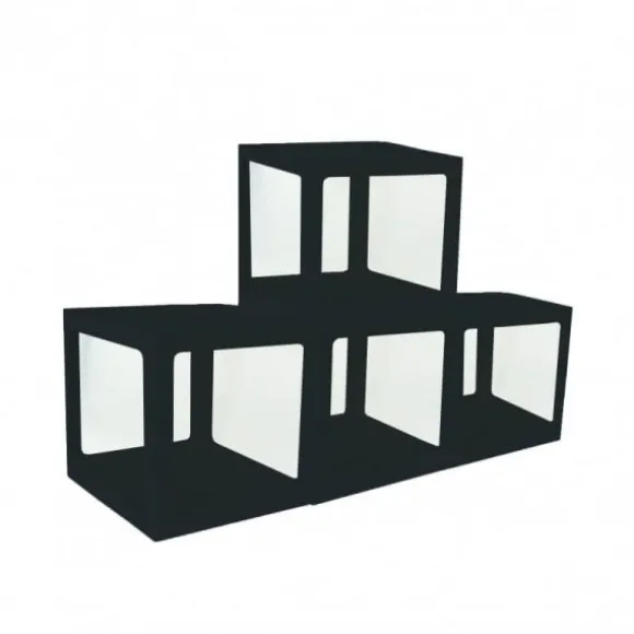 4 Cubes en carton avec film plastique rigide - 30 cm Couleur au Choix