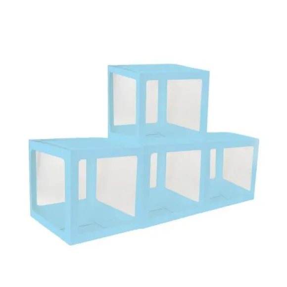 4 Cubes en carton avec film plastique rigide - 30 cm Couleur au Choix