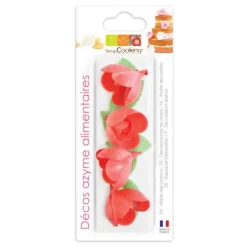 5 dahlias en azyme pour pâtisseries - Couleur au choix