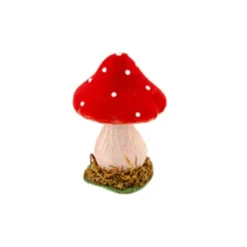 Décoration à Poser - Champignon Rouge - Amanite sur Socle en Mousse