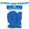 2 décorations de table métallisées "Joyeux Anniversaire" - Couleur au choix