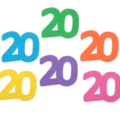 25 décorations en papier à parsemer pour anniversaire - 3 x 2,5 cm - Collection Festicolor - Âge au choix