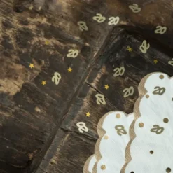 6 décorations pailletées en bois à parsemer pour anniversaire - Argent - Âge au choix