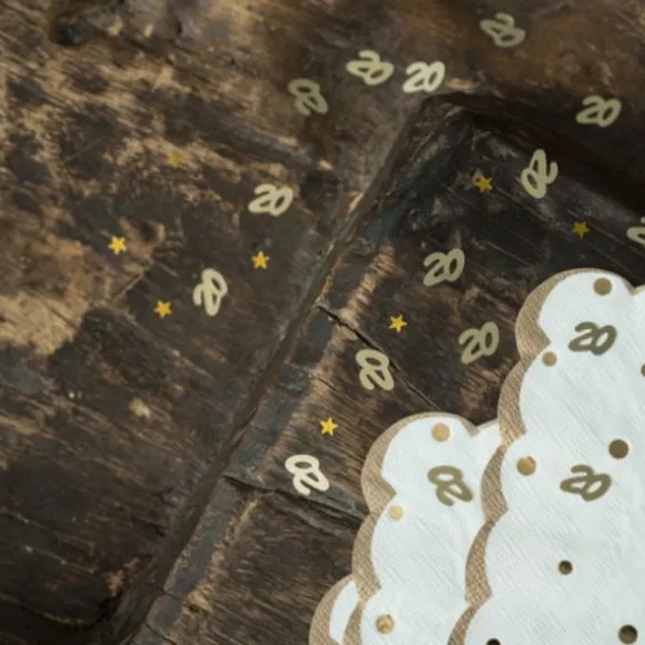 6 décorations pailletées en bois à parsemer pour anniversaire - Argent - Âge au choix