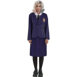 Déguisement de Mercredi ® Addams pour adulte - Uniforme scolaire de Nevermore - Noir / Violet - Taille au choix