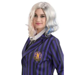 Déguisement de Mercredi ® Addams pour adulte - Uniforme scolaire de Nevermore - Noir / Violet - Taille au choix