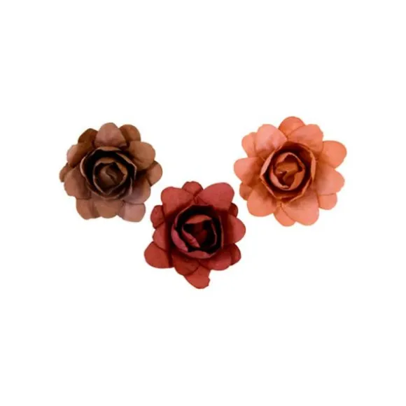 12 fleurs en camaïeu en papier - Couleur au choix